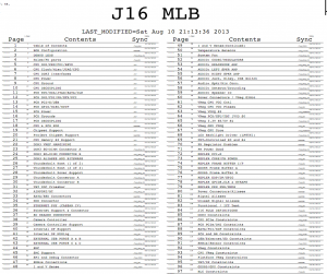 J16 MLB Contents