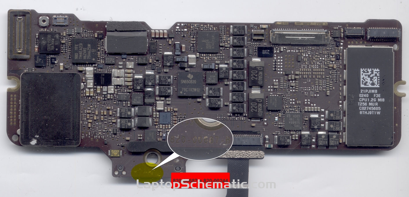 Apple MacBook 12 2017 A1534 820-00687 820-00244 Schematic & Boardview