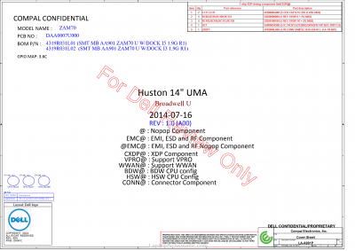 Dell Latitude E5450 Compal LA-A901P ZAM70 REV 1.0